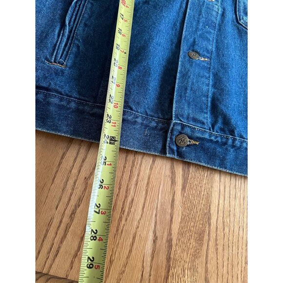 Vintage 90s Marlboro Country Denim Jacket With Leather Collar - Picture 11 of 13